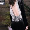 1Yards Length Rhinestone Tassel Chain Silver Claw Chain Crystal Tassel Chain  Clothing Trim