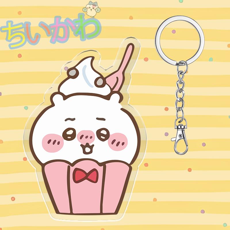 Cute Chiikawa 6cm Nanka Chiisakute Kawaii Yatsu Keychain Usagi School Bag Decorate Kawaii Keyring Anime Acrylic Holiday Gifts