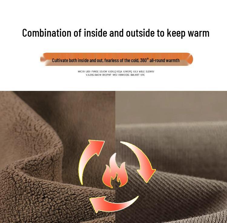 Banana Wide-Leg Women's Fleece-Lined Sweatpants - Autumn Winter 2025 Collection: Thick, Warm, Straight-Leg Pants.