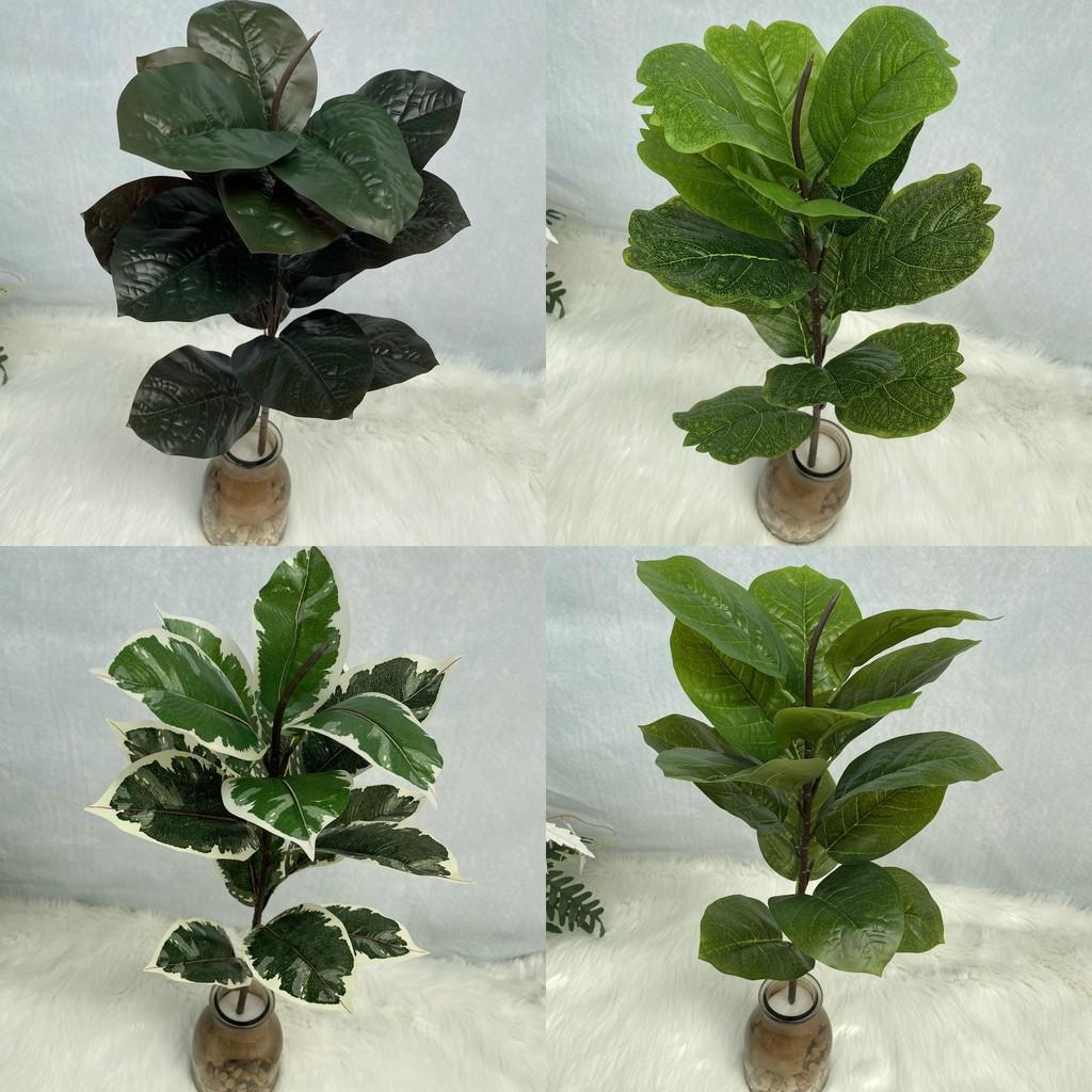 Realistic Plant Artificial Ficus Elastica Leaf Foliage Home Wedding Office Decor