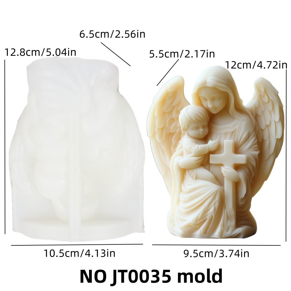 

Діва Марія тримає ангела-немовляти силіконова форма Богиня з крилами Форма для свічки Ангел Марія обіймає Ангела Хрест Смола гіпсові форми