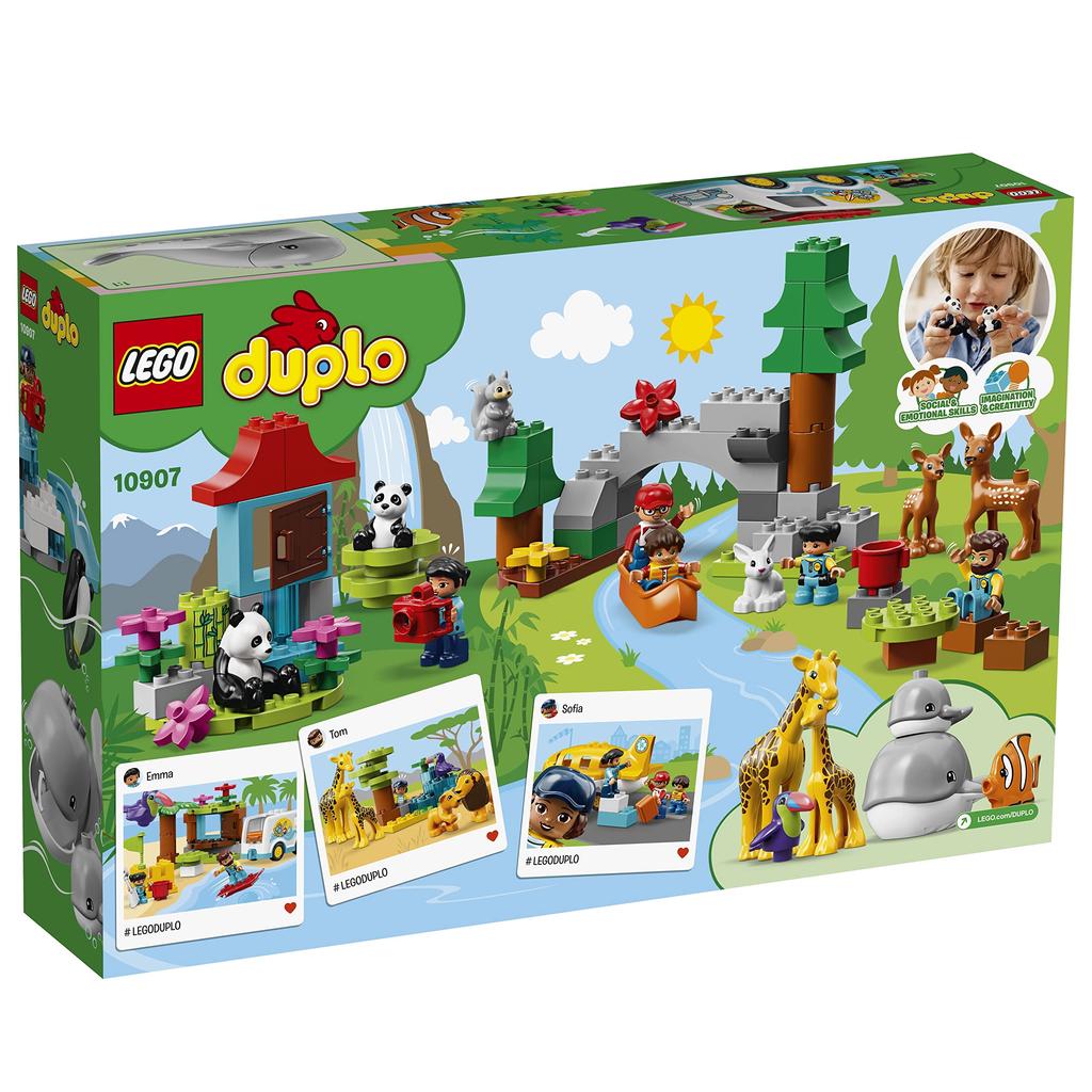 LEGO Duplo Welt Tiere Weltentdeckung 10907 Pädagogisches Bausteine Spielzeug für Mädchen und Jungen