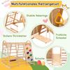 Sprossenwand Indoor Klettergerüst Kinder, Holz Kletterwand m. Rutsche, Schaukel, Krabbelleiter, Klimmzug, Ringe, bis 50kg, Natur/Weiß