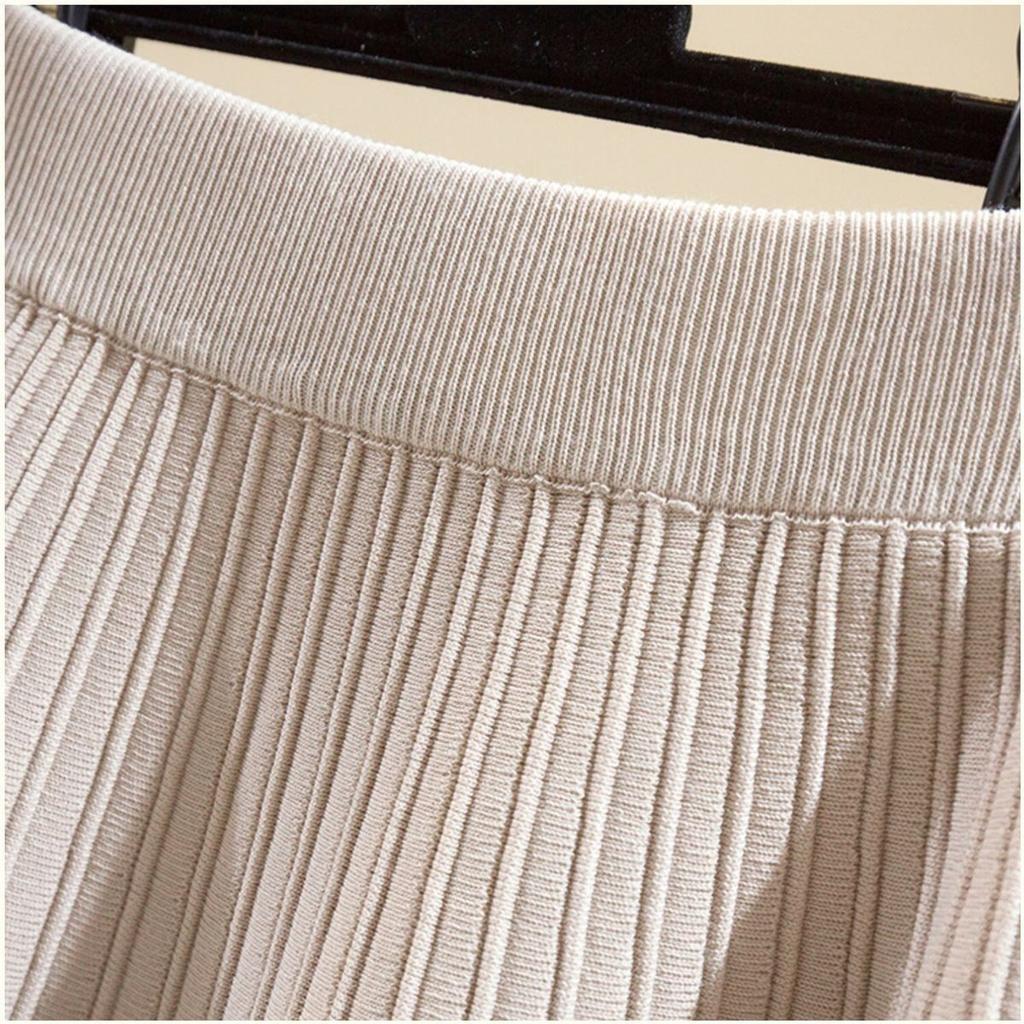 Women's Knitted Umbrella Skirt Half Body Skirt High Waist Autumn and Winter A-line Short Skirt