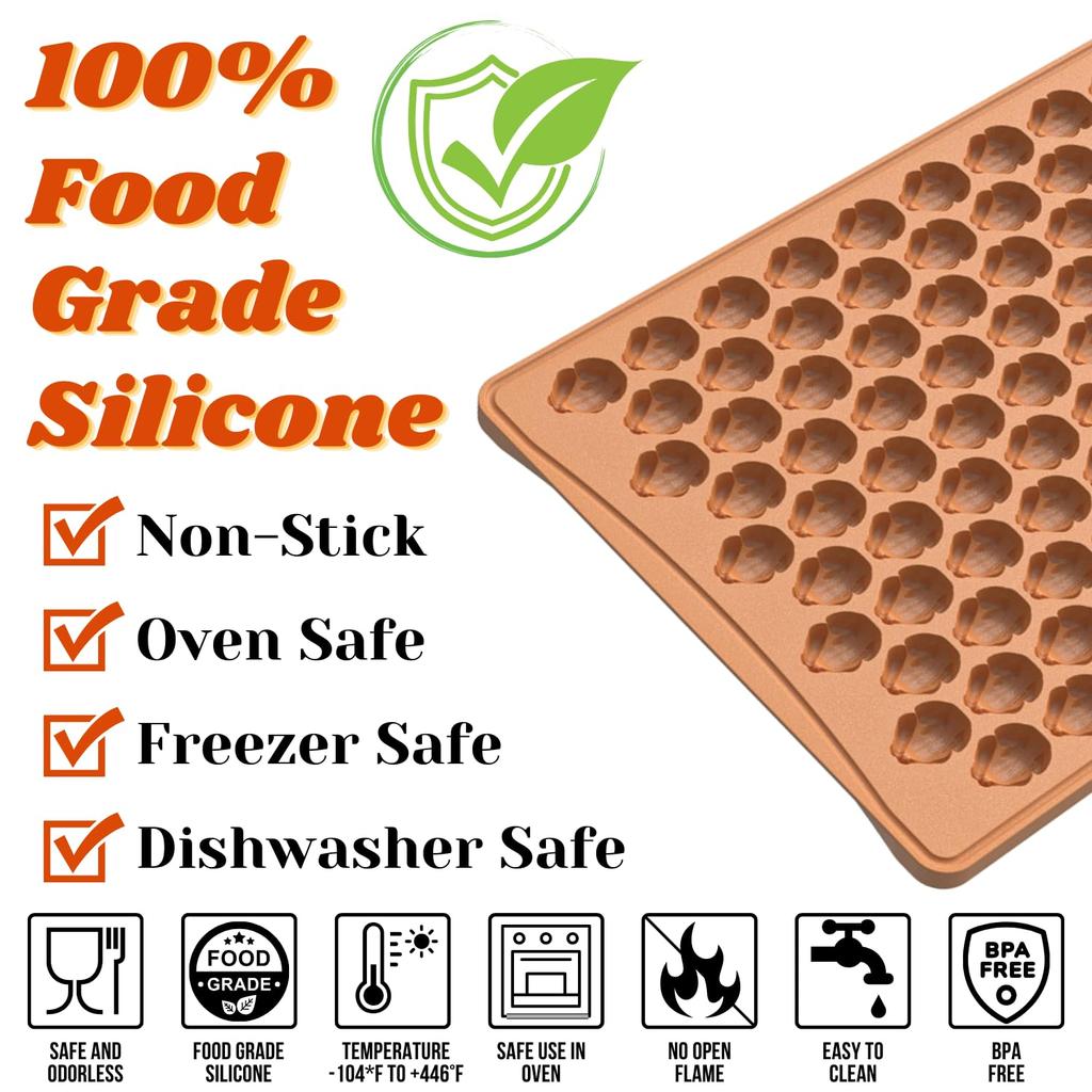 Mini Christmas Mould Silicone Gingerbread Man Moulds Mini Gummy Mould for Baking Cookies Pudding Jelly Dog Biscuit with Scraper