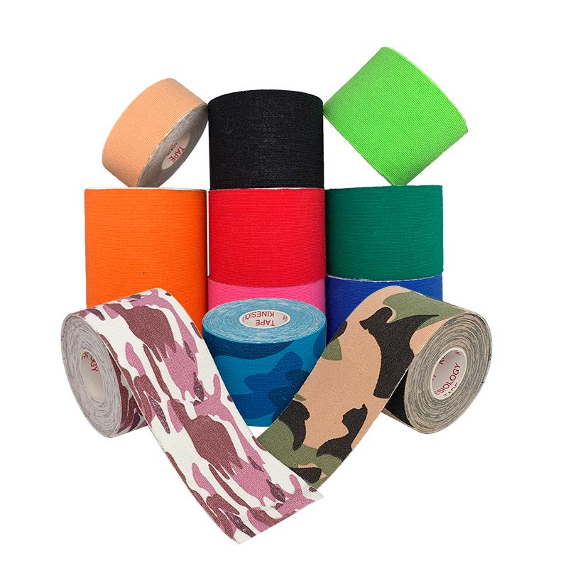 Low Allergy Waterproof Customizable logo Camouflage Sports Muscle Soothing Treatment Tape, 2 Inches * 5 Meters