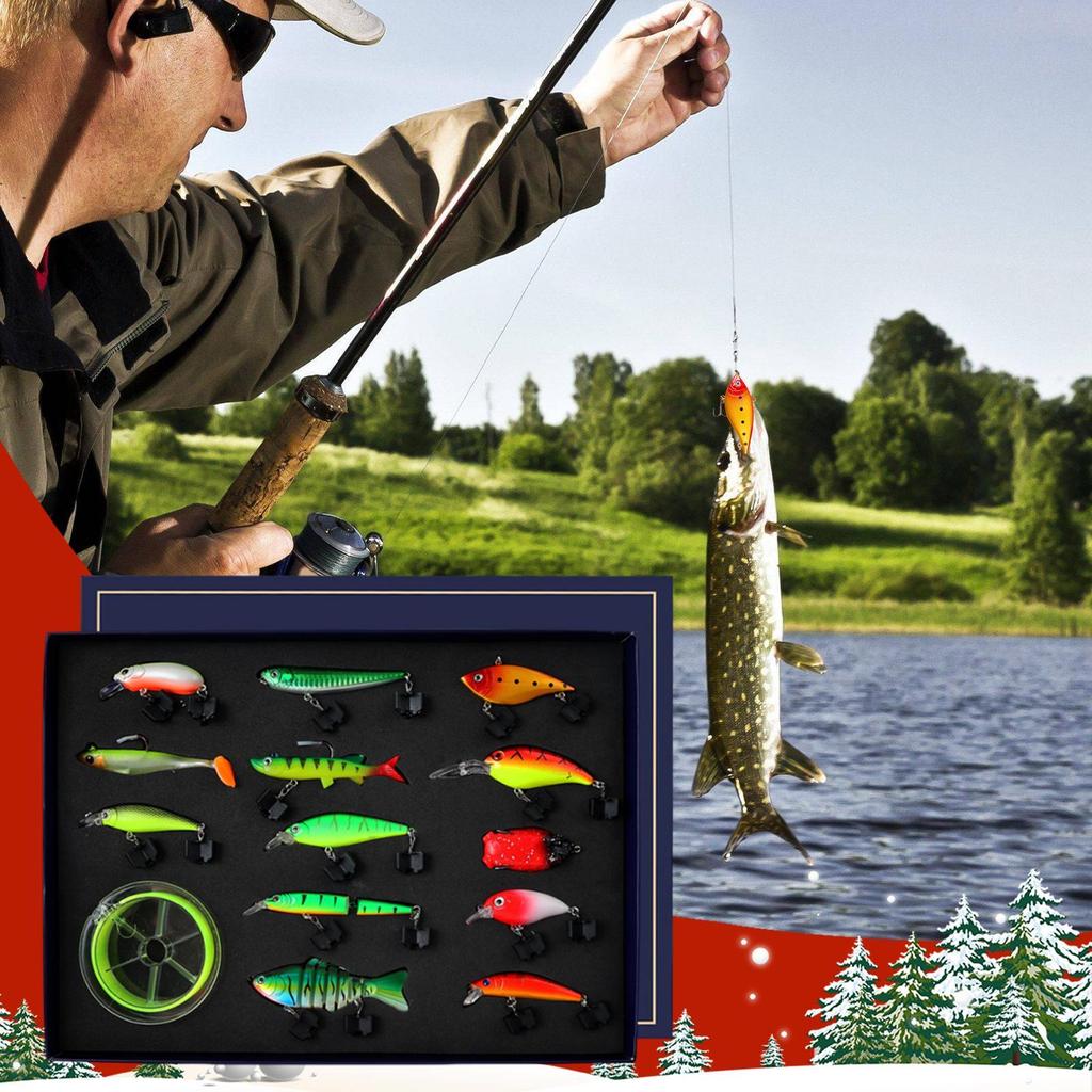 Fishing Bait Set Artificial Trout Lure Fishing Gear Kit For Outdoor Saltwater River Lake Pond Vacation Family Night Morning