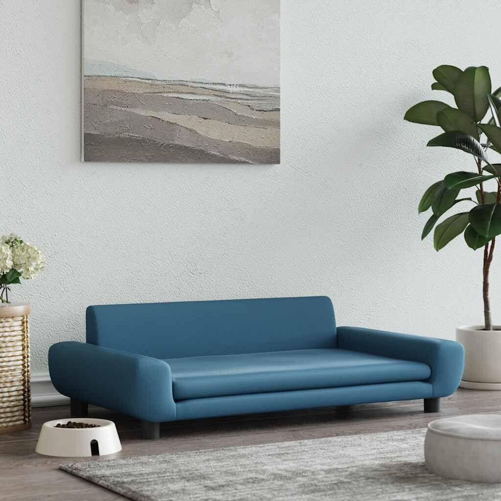 vidaXL Dog Bed, Blue, 100 x 54 x 33 cm, Velvet