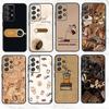 Koffie Koffie Latte Art Telefoonhoesje Voor Samsung S25,S24,S21,S22,S23,S30,Ultra,S20,Plus,Fe,Note,10,9,5G Zwarte Cover