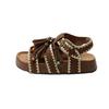 2025 summer new retro versatile Korean version casual thick-soled muffin bottom 5cm outer wear one-word sandals women