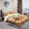 3pcs Thanksgiving Autumn Harvest Pumpkin Printed Coreless Bedding Set Multi Size Bedrooms Dormitory Comfortable Machine Washable