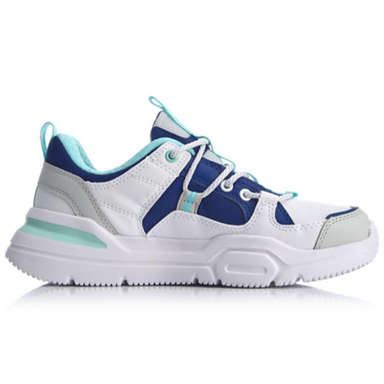 New LINING Mark Casual Shoes Women's Low Top White Blue Red AGCQ054-1