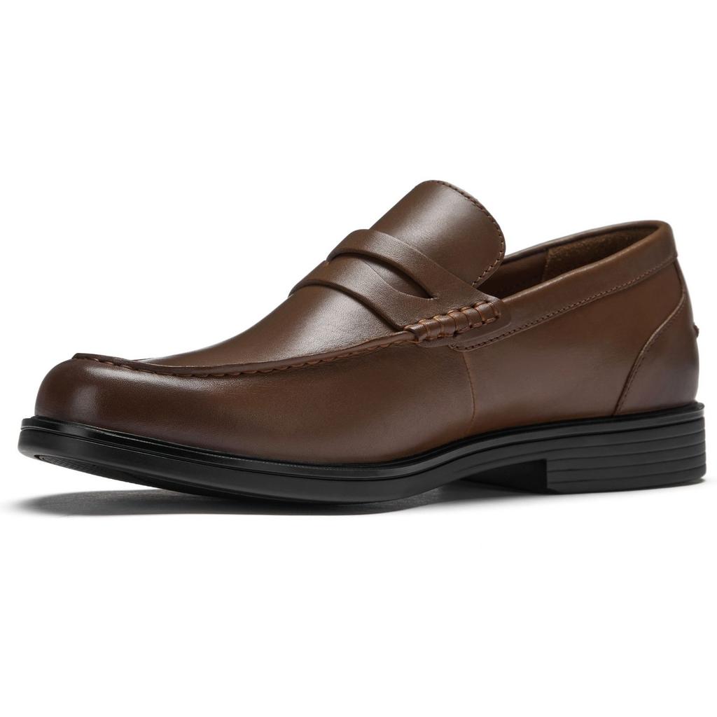 Clarks Leather Casual Commuter Comfortable Slip-On Loafers Men Loafers Dark-Brown 261780457