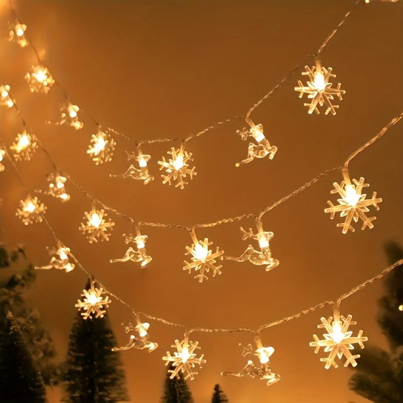 Christmas Snowflake Deer String Lamp,for Christmas,Thanksgiving,New Year,family,parties,bedrooms,wedding decorations,Snowflake Deer Taming Lamp