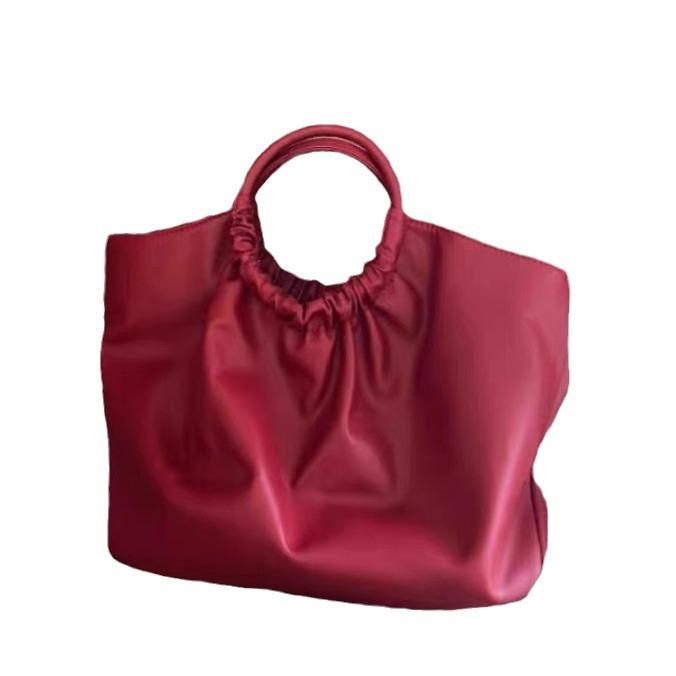 Koreanische Version der Gefalteten Wolken-Tasche Rot Hochzeit Große Kapazität Handtasche Braut Hochzeitstasche Vielseitige Ein-Schulter Umhängetasche