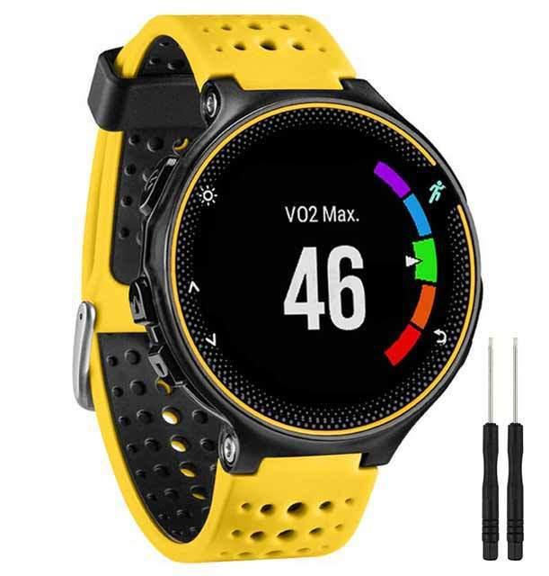Compatible Silicone Wristband for Garmin Forerunner 235/620/735XT - Two-Color Round Hole Design.