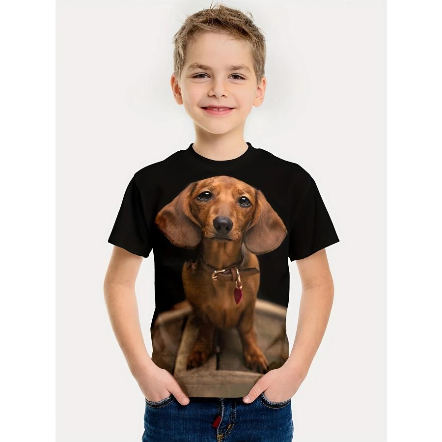 Interessantes 3D-Tier-Druck-T-Shirt für Jungen und Mädchen, kreatives T-Shirt, lässig, kurzärmelig, Tops, T-Shirt für Jungen und Mädchen, Sommerkleidung