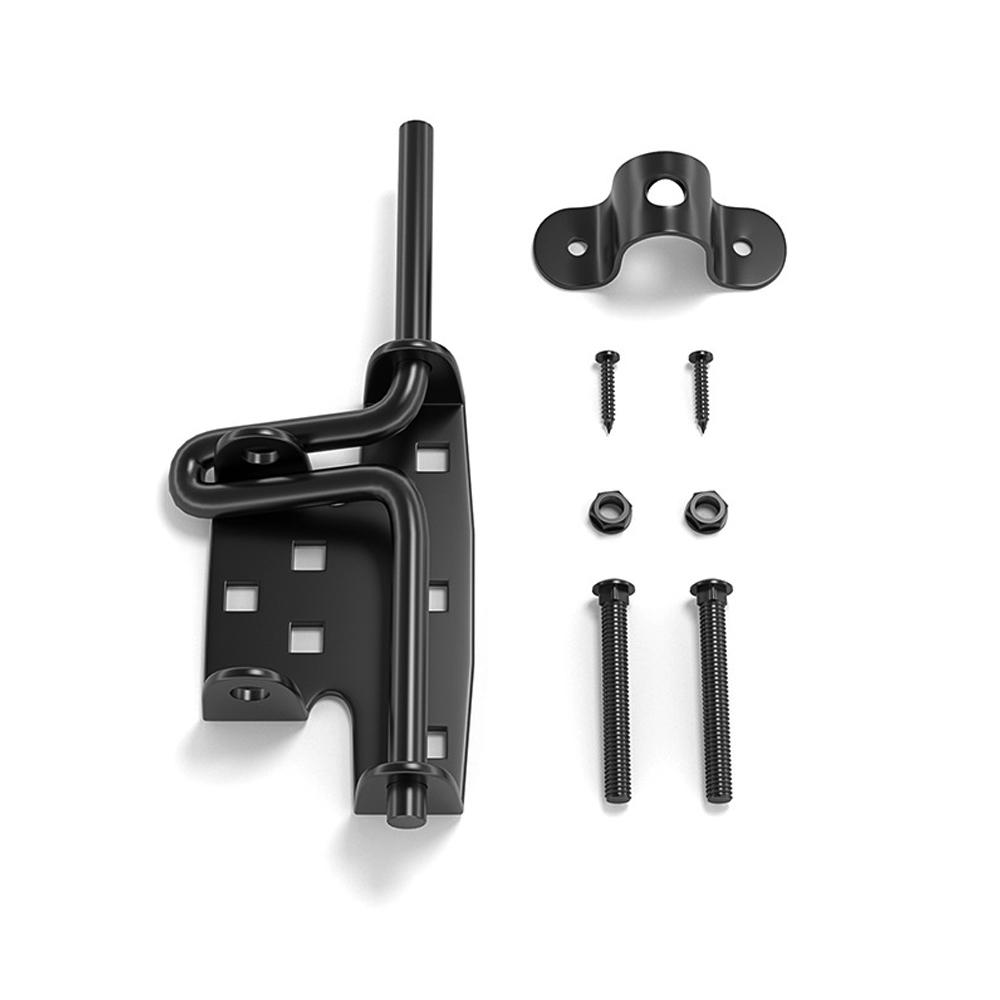 Slide Bolt Gate Latch Iron Bolt Sliding Lock Black Bolt Gate Lock with Screws for Outdoor Doors Sheds Barn Door Home Hardware 1p