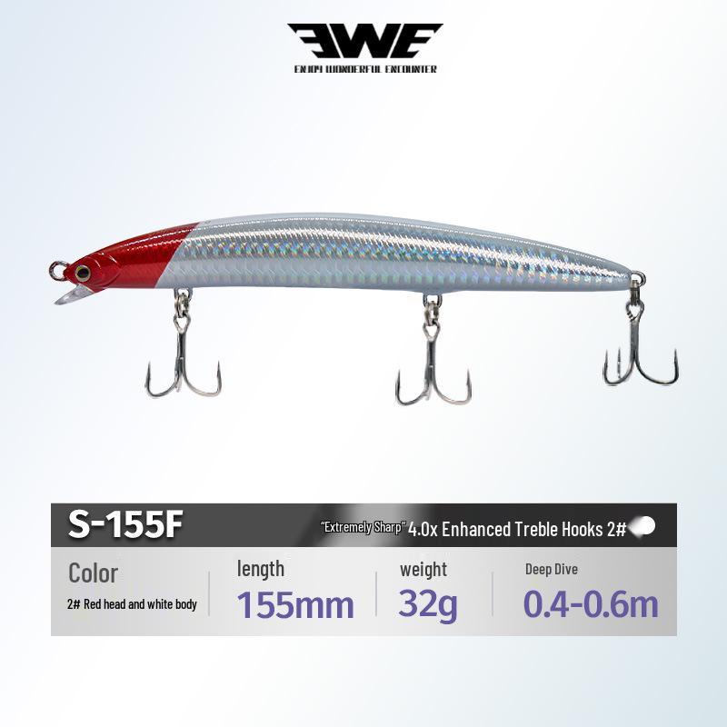 25-Pieces Meixia Pomfret Grandpa Minnow Lure: Long Cast, Shallow Water, Hard Bait for Asp, Sea Bass, Pomfret 155mm/32g