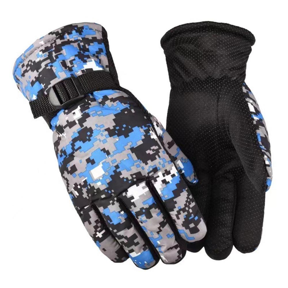 Autumn and Winter Men's Leather Gloves PU Touch Screen Waterproof, Windproof and Warm Adult Velvet Driving Full Finger Outdoor Riding