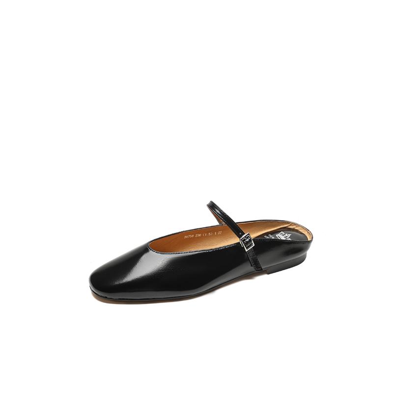 2024 New Genuine Leather Summer Flat Heels Women Sandals Elegant Party Prom Shoes Woman Office Lady Size 34-43 Women Slippers