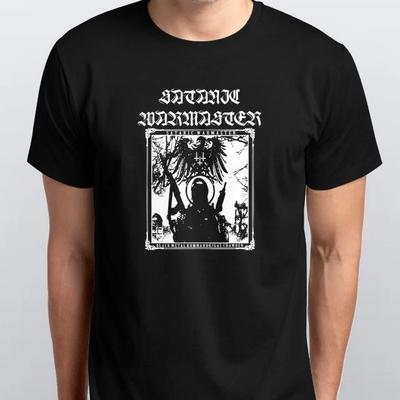 Satanic Warmaster Czarny Heavy Metal Koszulka 100% Bawełna Męskie Koszulki Top S M L XL XXL 3 4 XL kolory Czarne