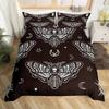 Boho Gothic Skull Bedding Set Death Moth Duvet Cover Set King Queen Full Twin Size Galaxy Sun And Moon Polyester Comforter Cover