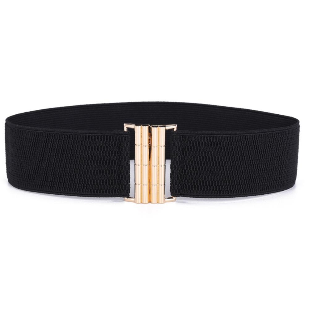 

Solid Color Waist Strap Wide Waist Belts Exquisite Stretch Waistband Clothing Decoration чорний