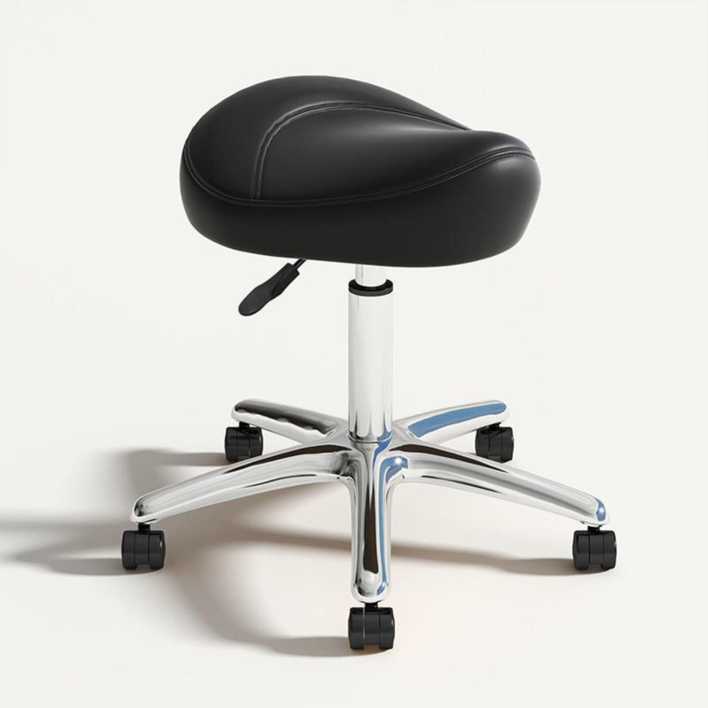 Heavy Duty Swivel Rolling Stool PU Leather Adjustable Chair for Studio Massage Bar Salon Work Station