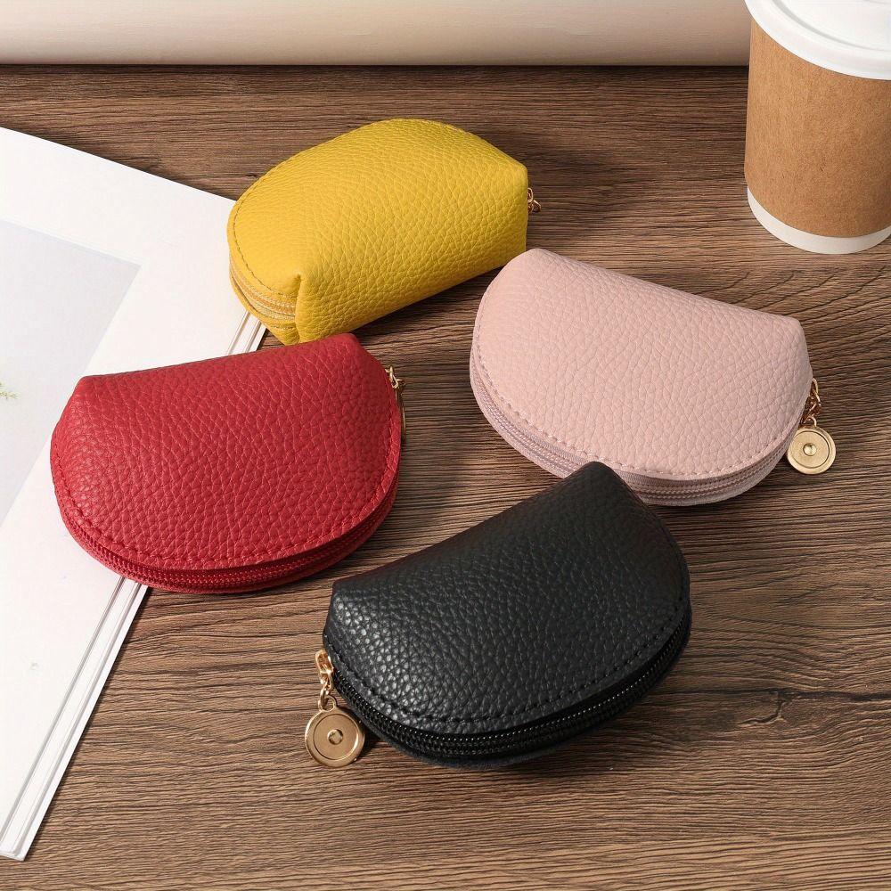 Portable Card Storage Pouch PU Leather Women's Wallet Casual Coin Storage Bag  Women Men