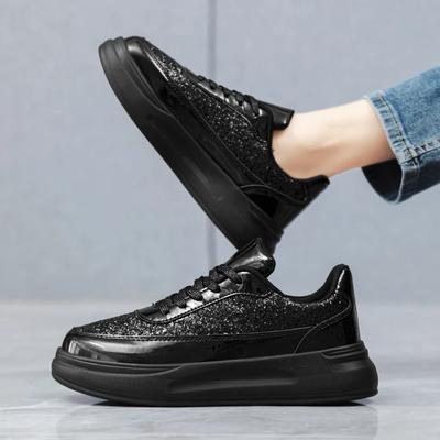 Fashion Women Sneakers Sequined Casual Vulcanized Shoes Female Walking Lace Up Platform Shoes Comfort Plus Size Fashion Ladies Autumn