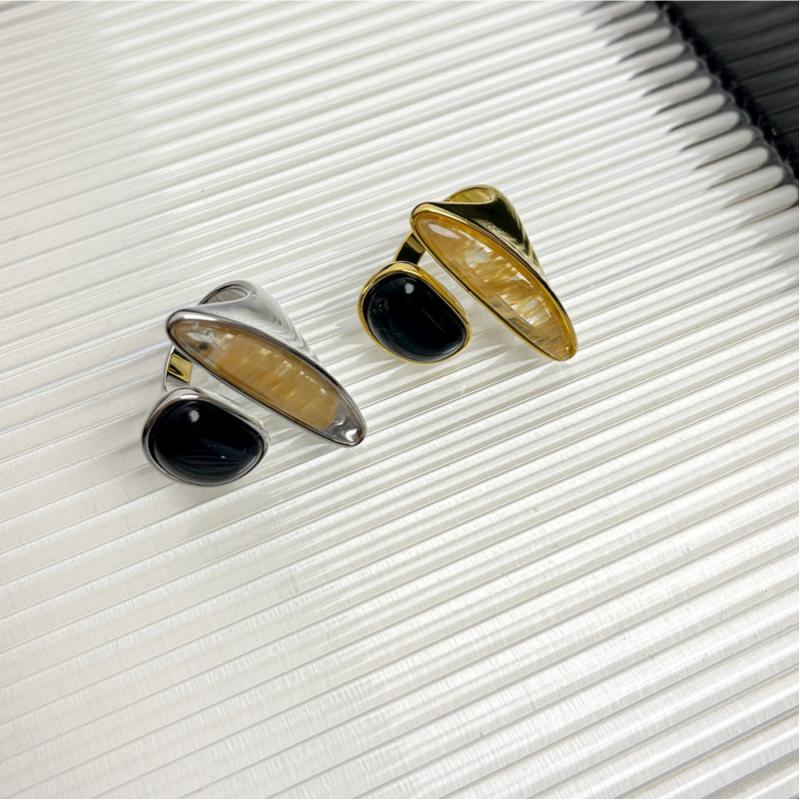 French Style Irregular Open Ring Fashion Crystal Open Ring Women Retro Elegant Light Luxury Party Jewelry Gifts