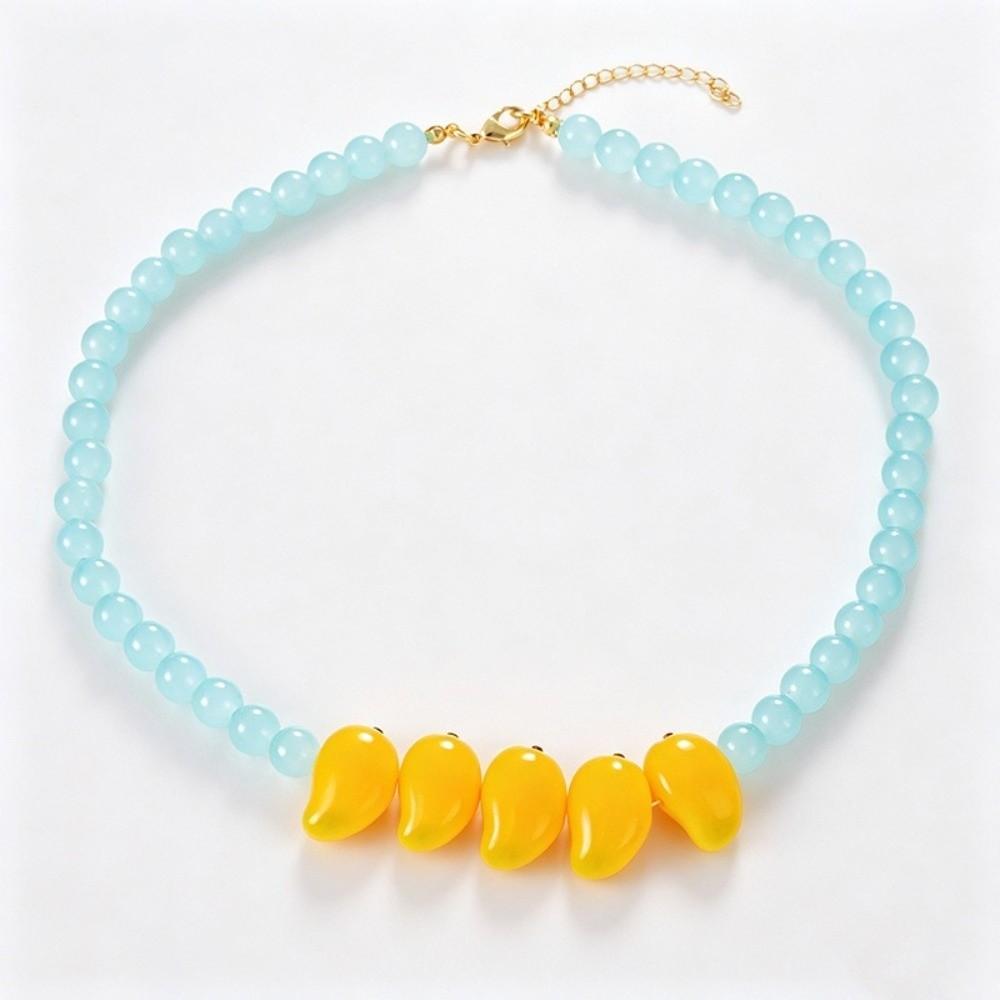 Exaggerated 3D Fruit Beaded Necklace Colorful Dopamine Jewelry  Music Festival