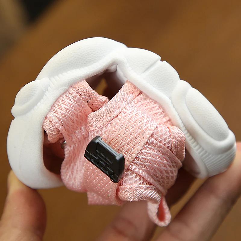 Baby Boy Sandals Black Gray Pink Canvas Infant Girl Sandals Toddler Summer Walking Shoes Newborn Sneaker Beach Shoes D04143