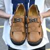 Summer Men's Leather Sandals Outdoor Slippers Classic Roman Sandals Sneaker Beach Rubber Flip Flops Men's Water Trekking Sandals