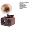 Vintage Gramophone Music Box Retro Mini Ornament, Wood Grain Phonograph Shaped Decorative Bar And Cafe Decor Box, Desktop Figurine for Shop