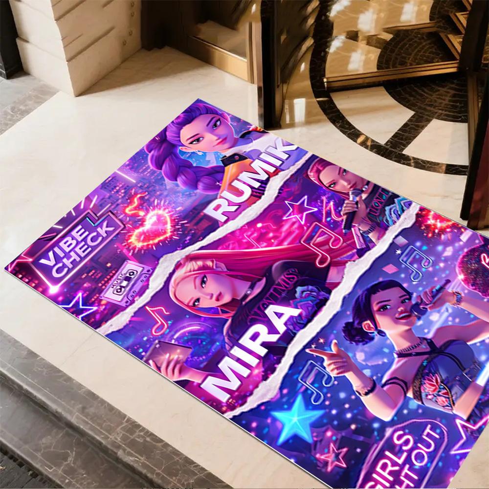 1pc K-pop Demon Hunters Rug Home Carpet Decoration Office Decor Gift Living Room Bedroom