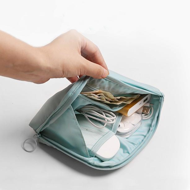 Shockproof Digital Travel Organizer: Cable, Power Bank & Lipstick Storage Pouch