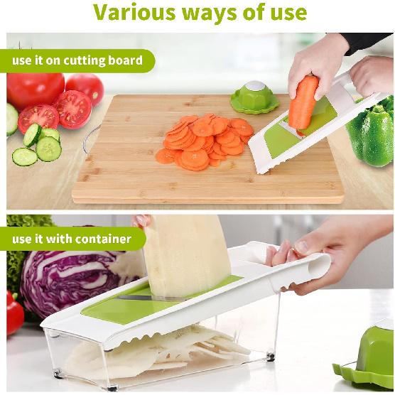 Graters For Kitchen, Cheese Grater with Container, Mandoline Slicer For Kitchen, Vegetable Grater, Carrot Shredder, Julienne Slicer and Peeler,