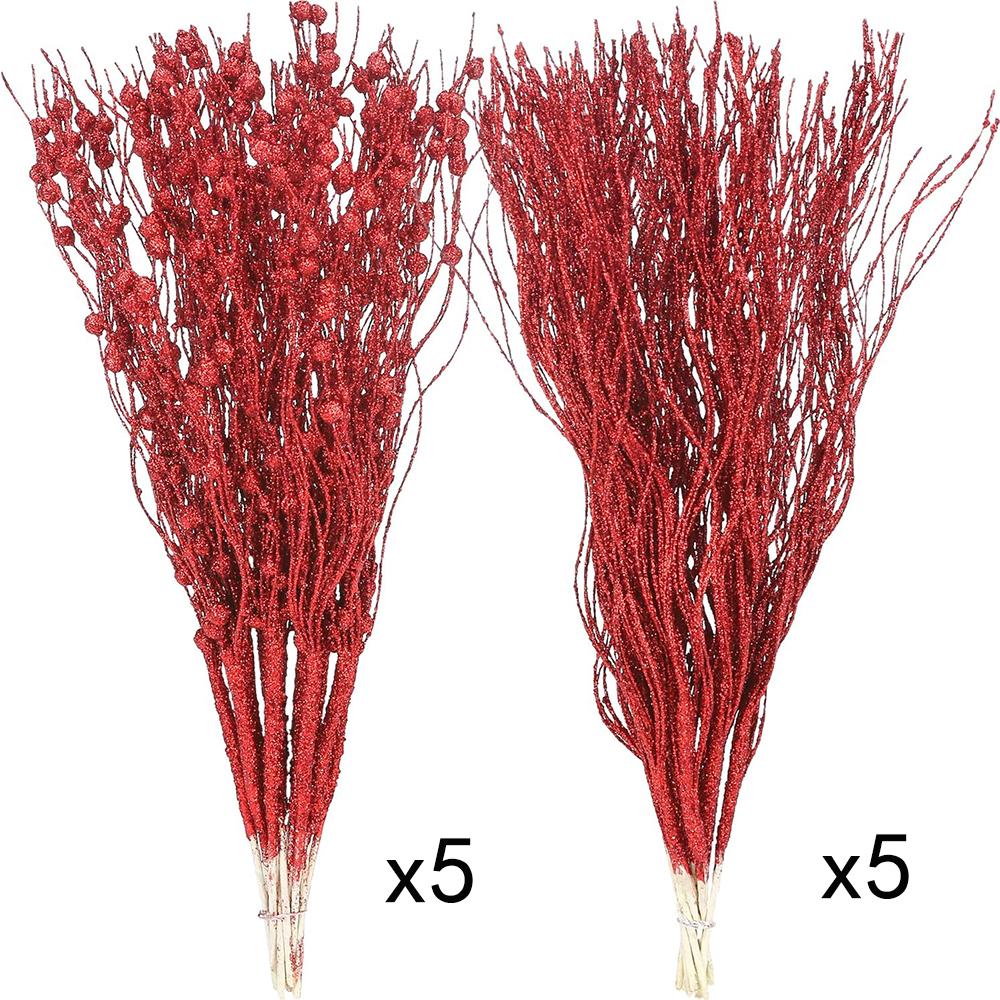 10 Stück Weihnachtsdekoration Künstlicher Beerenstrauß Christbaumschmuck für Heimdeko Neujahr 2026 Partyzubehör Accessoires