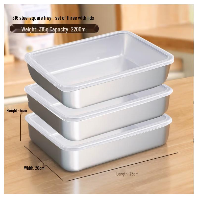 316 Stainless Steel Food Prep & Storage Container Set