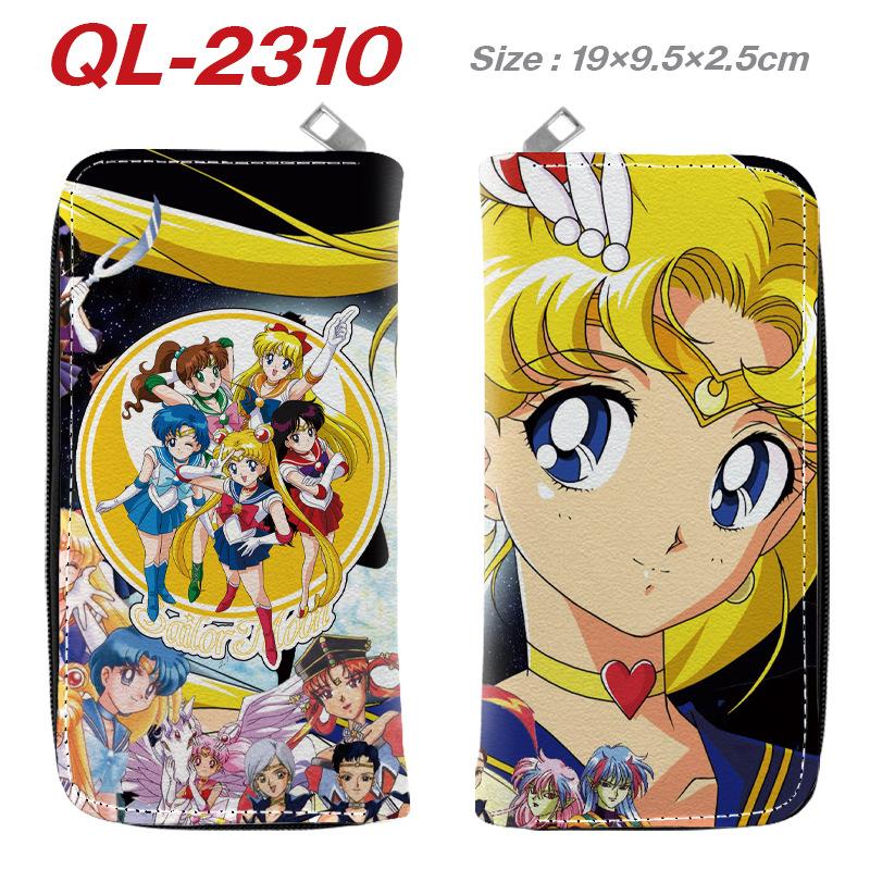 Sailor Moon Long Zip Wallet PU Leather Full Color Anime Print Luna Tsukino Usagi Clutch Purse Card Holder for Women