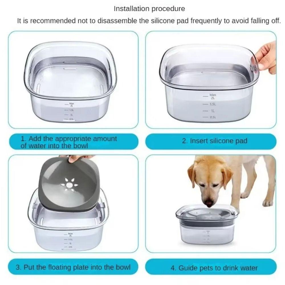 Spillproof Pet Slow Drinking Bowl 2L Traveling Dog Water Bowl Pet Water Dispenser  Puppy