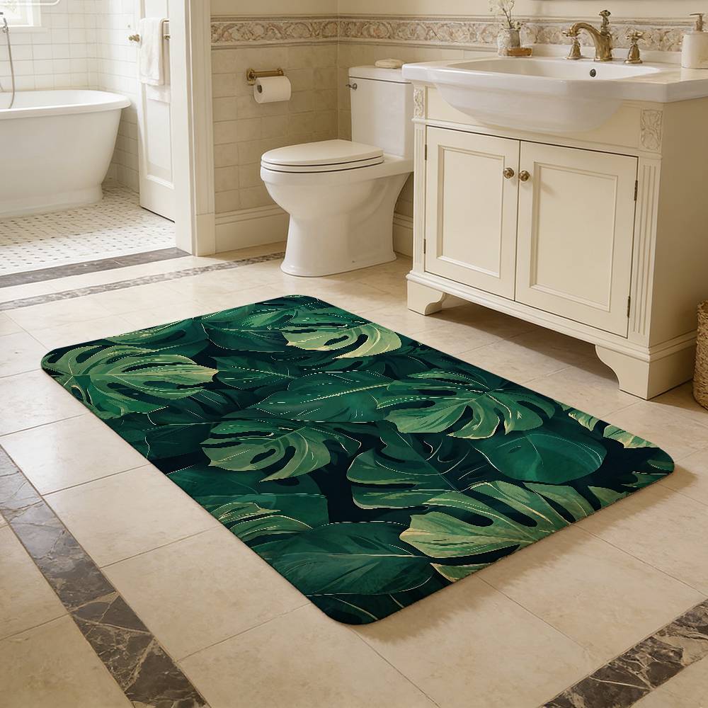 Monstera Deliciosa Decorate Entrance Door Mat Nordic Style Bedroom Living Room Doormat Home Balcony Anti-Slip Modern Home Decor
