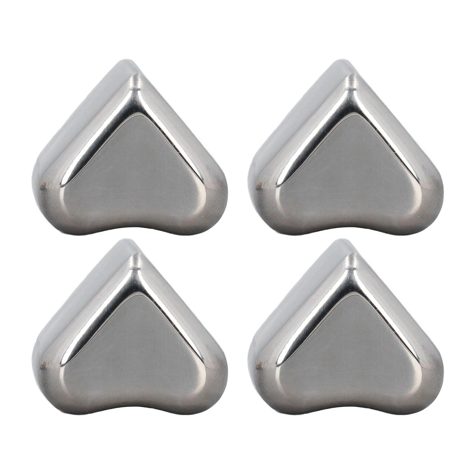 

4 Packs Heart Shaped Whiskey Stones Cooling 304 Stainless Steel Reusable Chilling Rocks