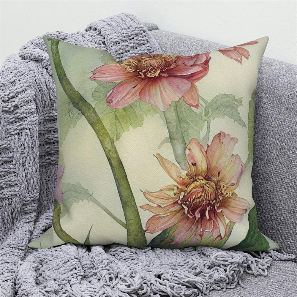 Juste De Coussin Florale D'interconnexion, Décor De Canapé De Maison De Ferme, Jeté De Voiture, Pivoine, Annie, Imprimé