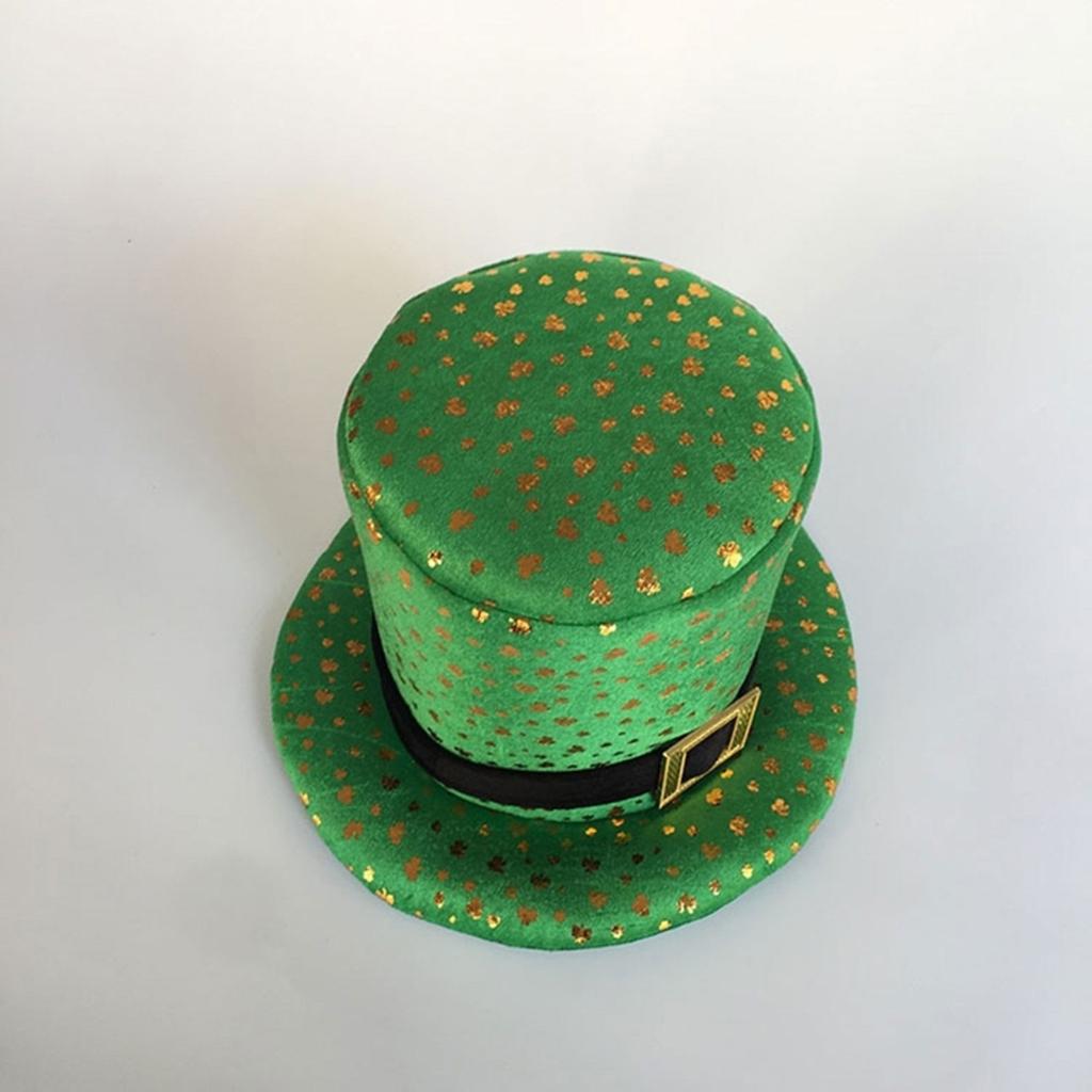 StPatrick Day Green Hat & Bowtie Set Shamrock Hat Irish National Day Celebration Party Flat Top Hat Carnival Accessories