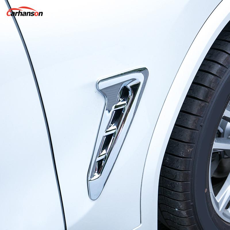 Bil Styling For Bmw X3 G01 2018 Eksteriørtilbehør Ytre sidevinge Fender Luftventil Deksel Trim Abs Krom Bil-klistremerke