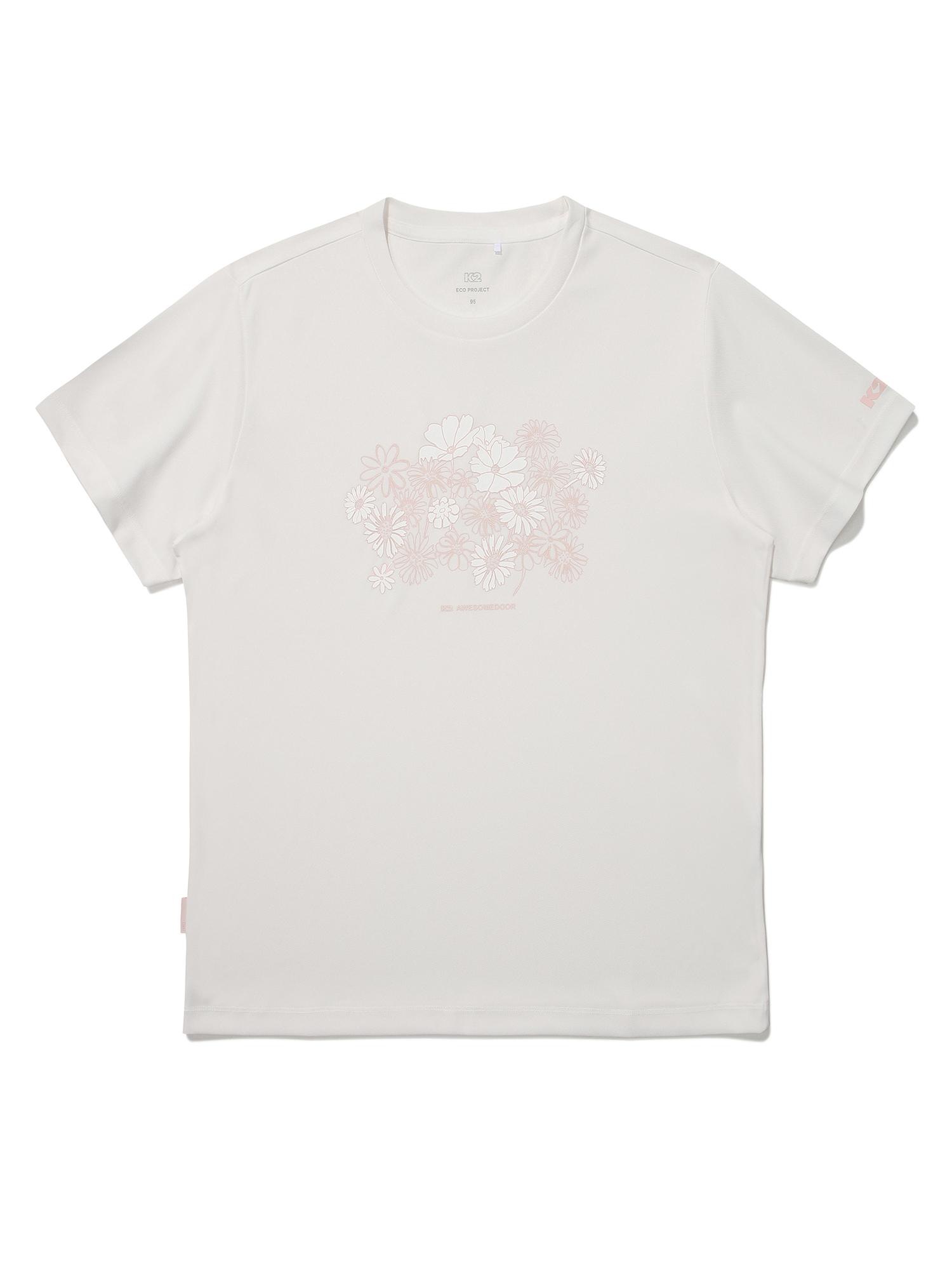 K2 Women S Art Graphic Coolmax Eco Short Sleeve T-Shirt (Ivory)_Ivory Ivory/04(95)
