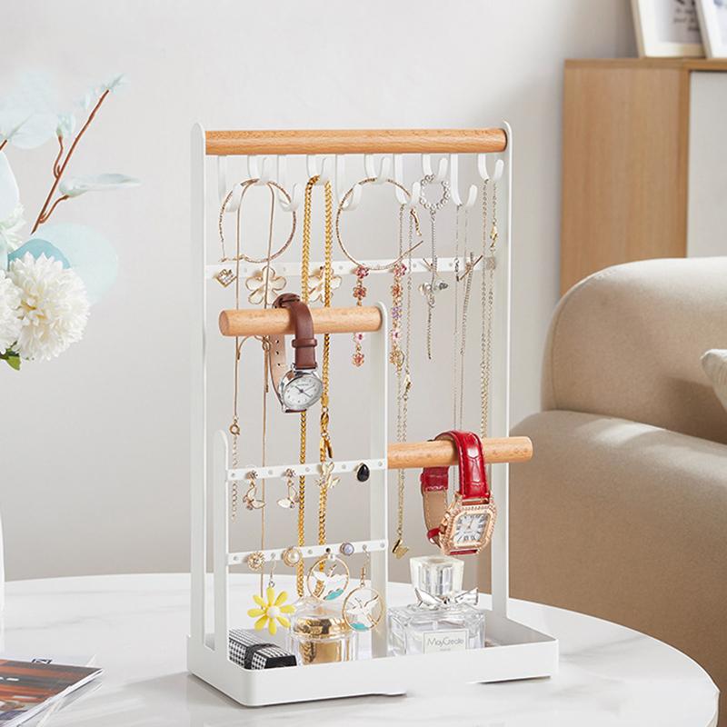 Jewelry Shelf Hanger Necklace Display Stand Earring Jewelry Storage Desk Small Item Metal Organizer Home Appliance For Store